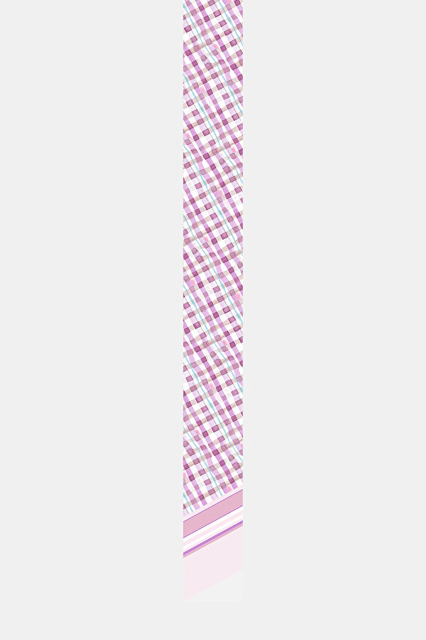 LIGHT PINK OBJECT DESIGN TWILL FOULARD 2