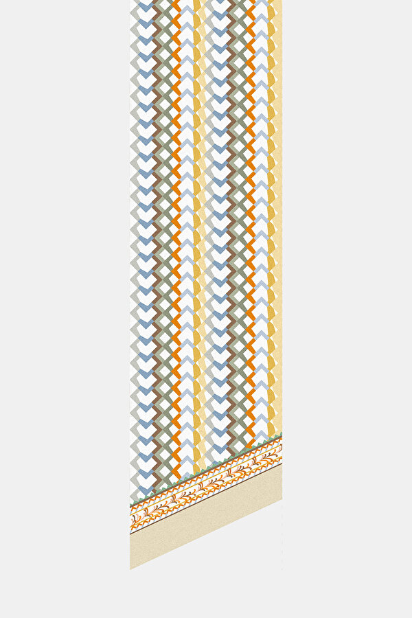 ORANGE PAISLEY PATTERNED TWILL FOULARD 2
