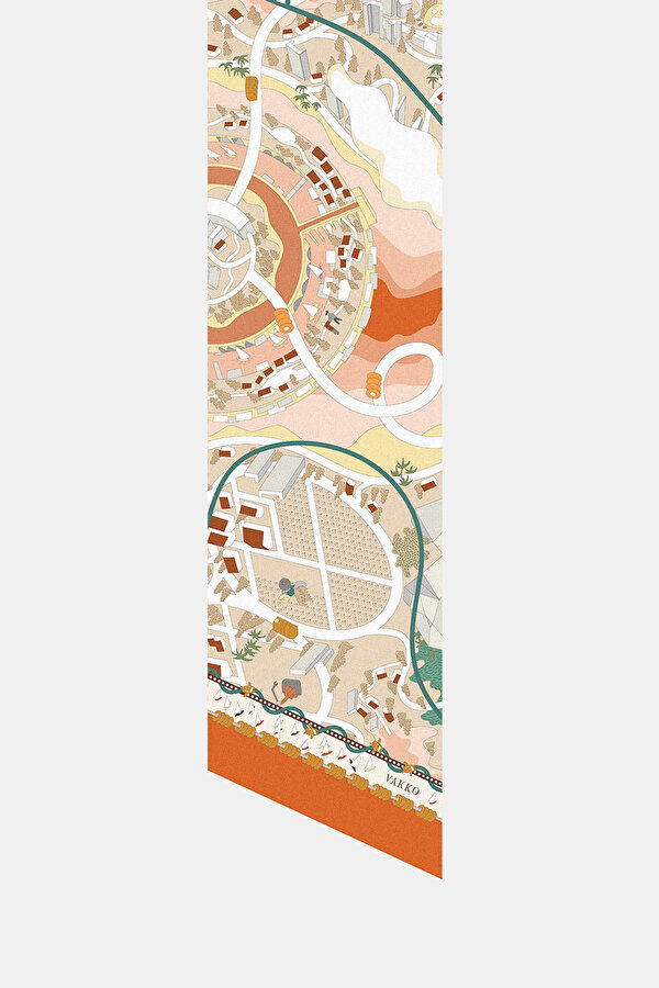 SALMON OBJECT DESIGN TWILL FOULARD
