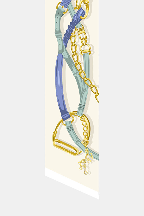 BLUE OBJECT DESIGN TWILL FOULARD