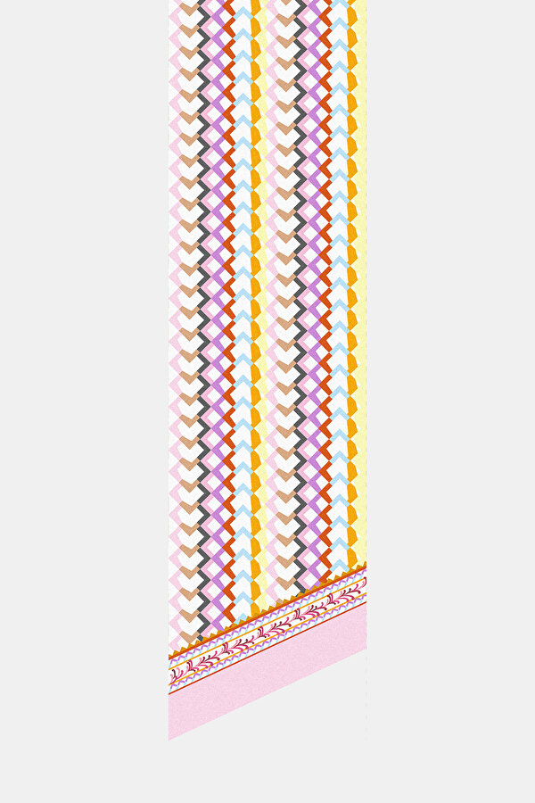 LIGHT PINK PAISLEY PATTERNED TWILL FOULARD 2