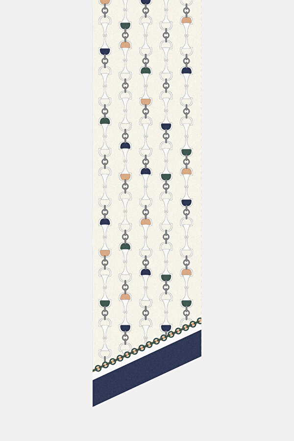 ECRU OBJECT DESIGN TWILL FOULARD 2