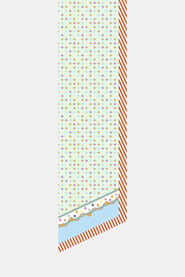 LIGHT PINK OBJECT DESIGN TWILL FOULARD 2