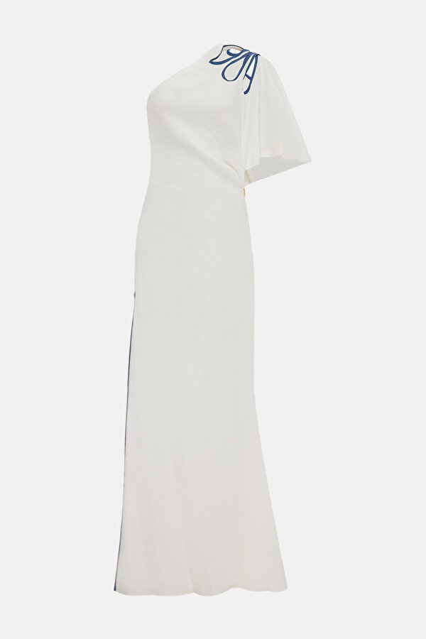 NAVY BLUE DESIGN FILLED MAXI DRESS