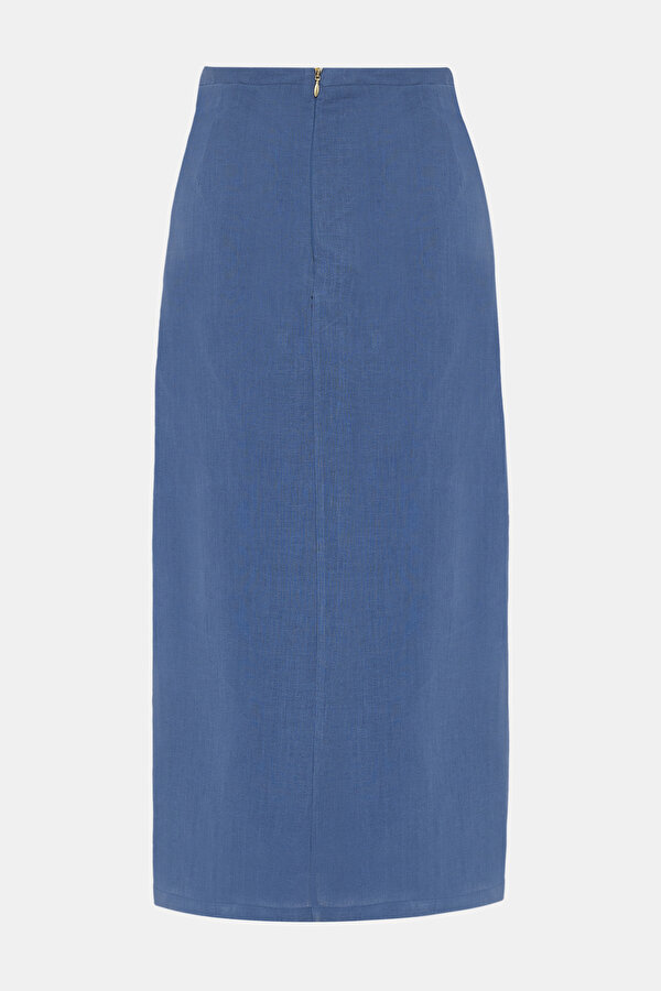 LIGHT BLUE DESIGN FILLED SKIRT 2