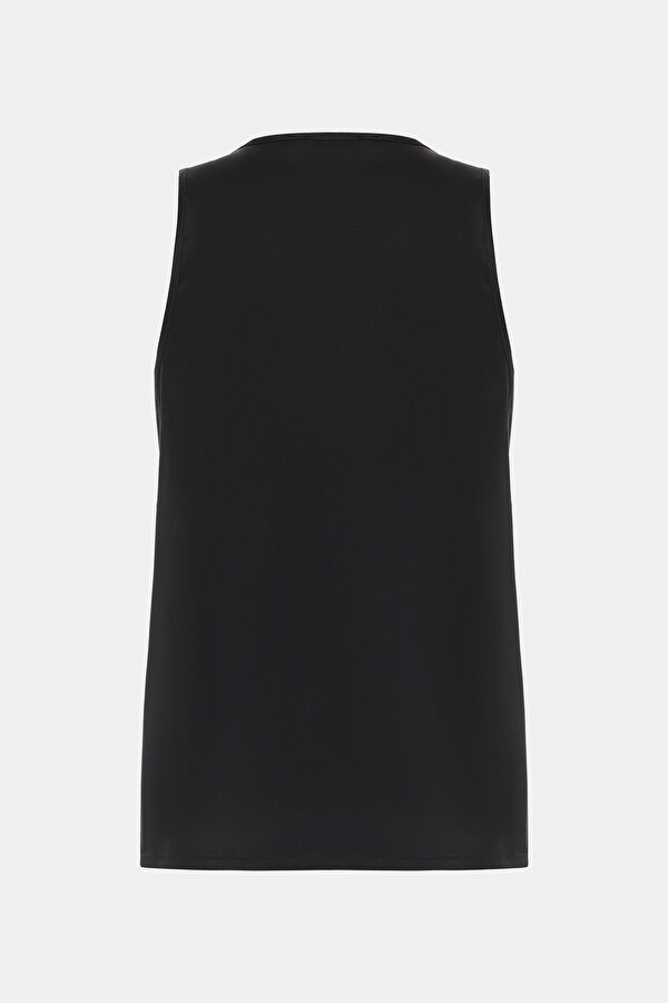 BLACK BASIC / ROUND NECKLINE SLEEVELESS BLOUSE 2