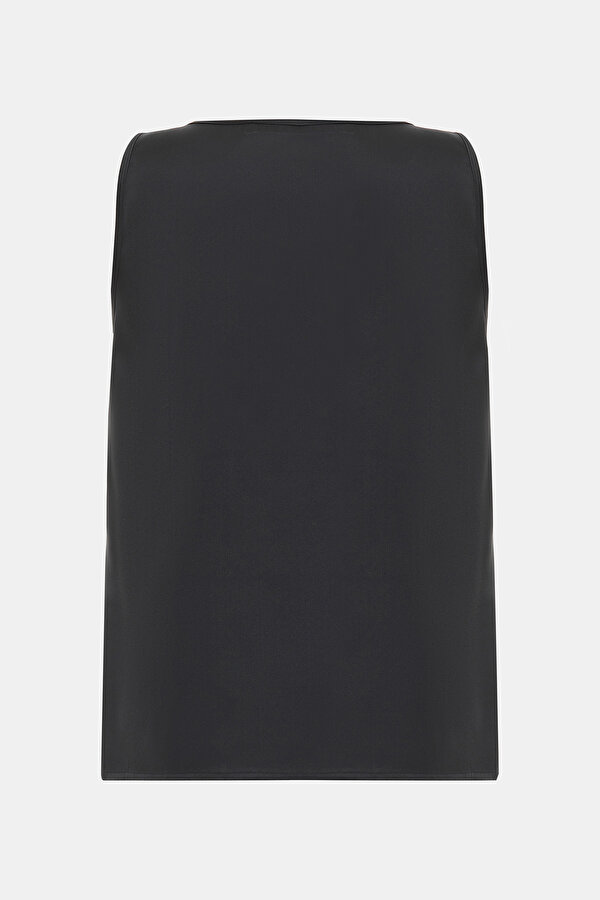 ANTHRACITE BASIC / ROUND NECKLINE SLEEVELESS BLOUSE 2