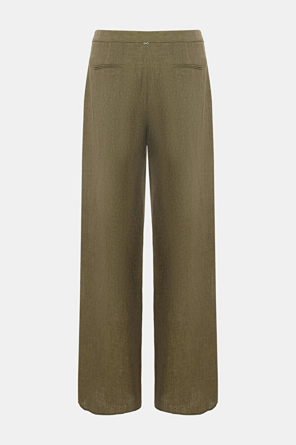 KHAKI WIDE LEG TROUSERS 6