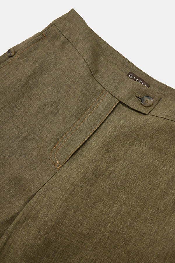 KHAKI WIDE LEG TROUSERS 7