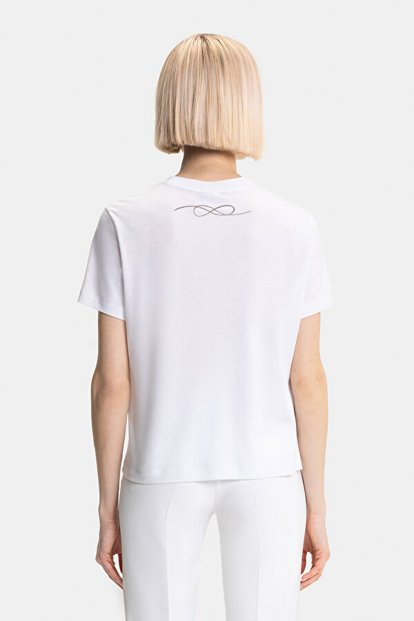 WHITE BASIC / ROUND NECKLINE SHORT SLEEVE TSHIRT 2