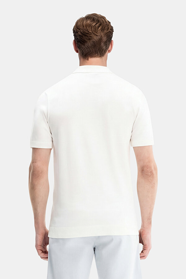 ECRU POLO NECK SHORT SLEEVE TSHIRT 2