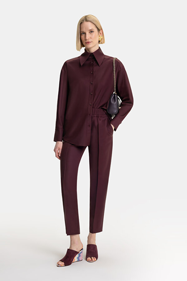 MAROON SKINNY LEG TROUSERS