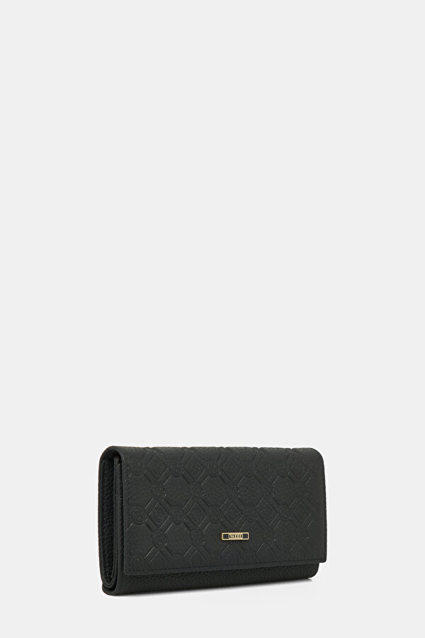 BLACK MONOGRAM LEATHER WALLET 2