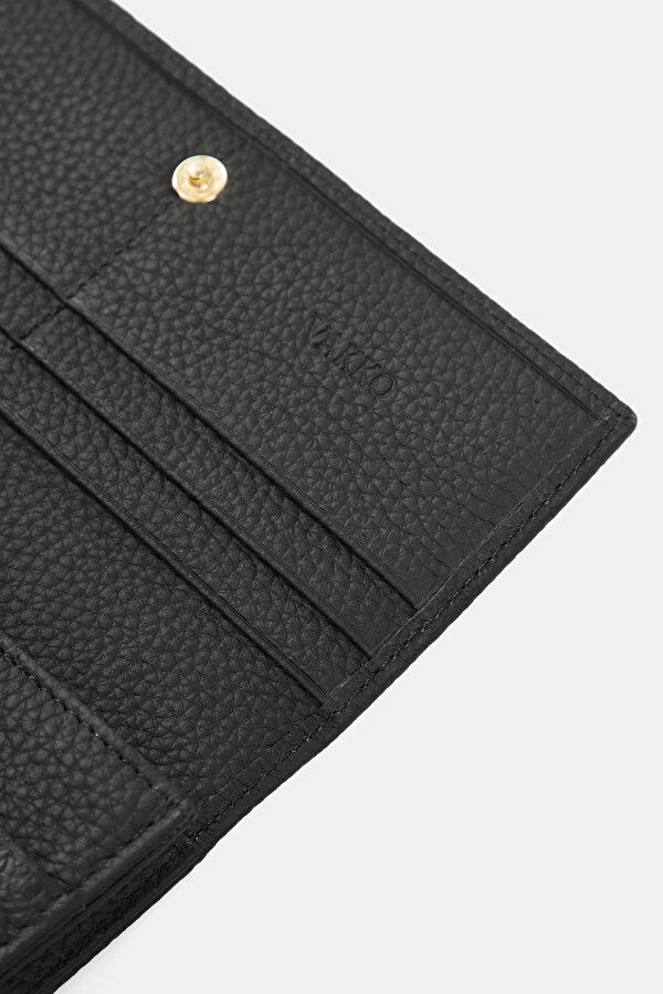 BLACK MONOGRAM LEATHER WALLET 6