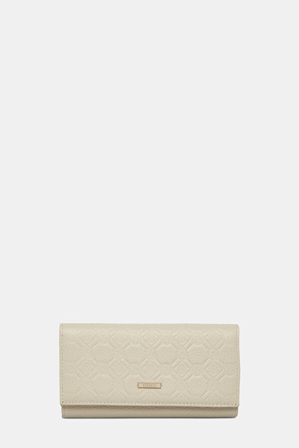 ECRU MONOGRAM LEATHER WALLET