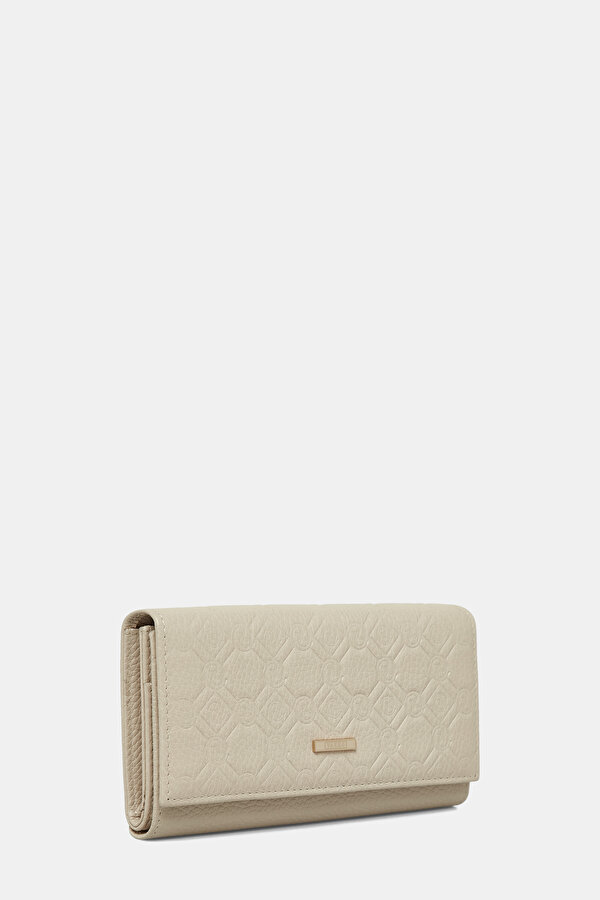 ECRU MONOGRAM LEATHER WALLET 2