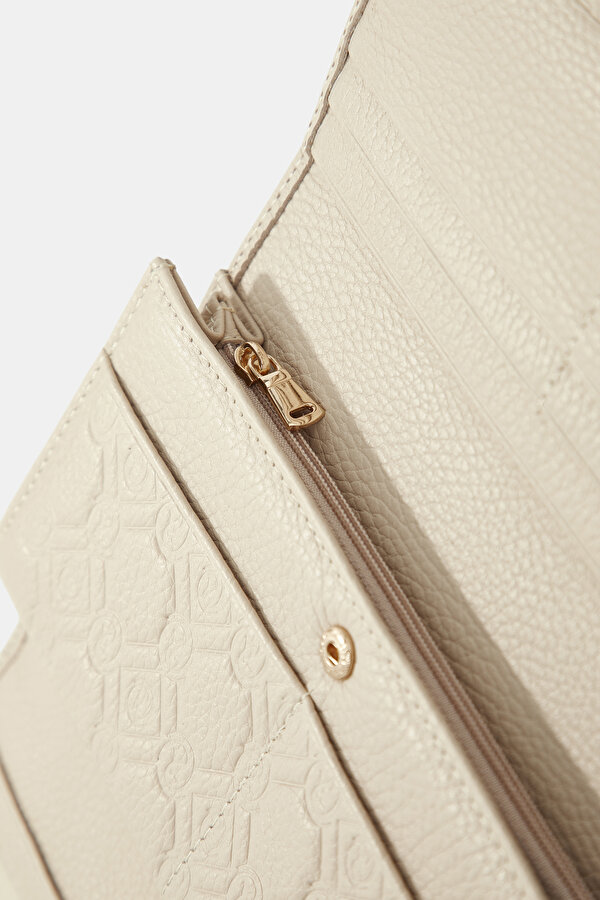 ECRU MONOGRAM LEATHER WALLET 6