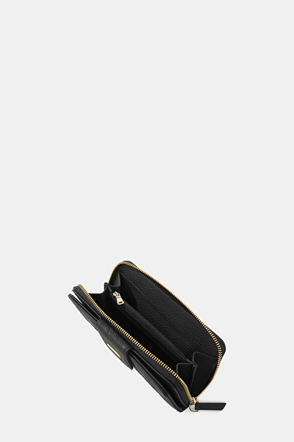 BLACK MONOGRAM LEATHER WALLET 6