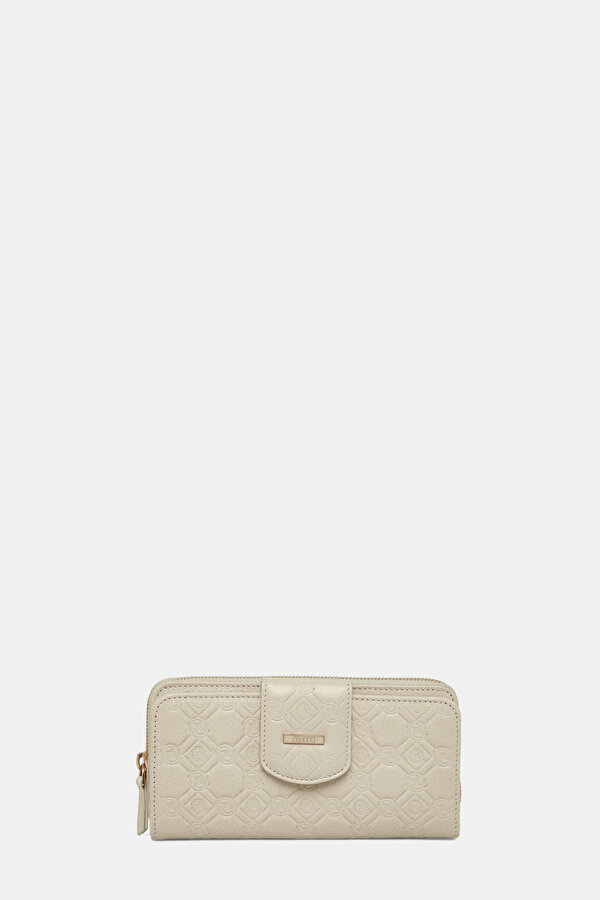 ECRU MONOGRAM LEATHER WALLET