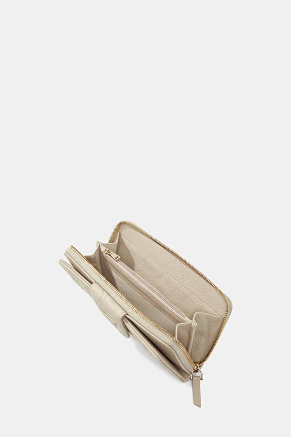 ECRU MONOGRAM LEATHER WALLET 6