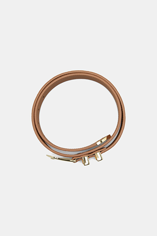 TAN MONOGRAM LEATHER BELT 2
