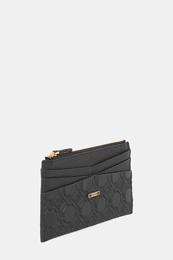 BLACK MONOGRAM LEATHER WALLET 2