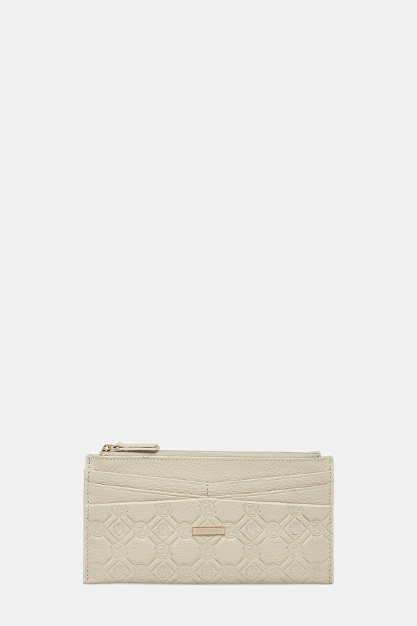 ECRU MONOGRAM LEATHER WALLET