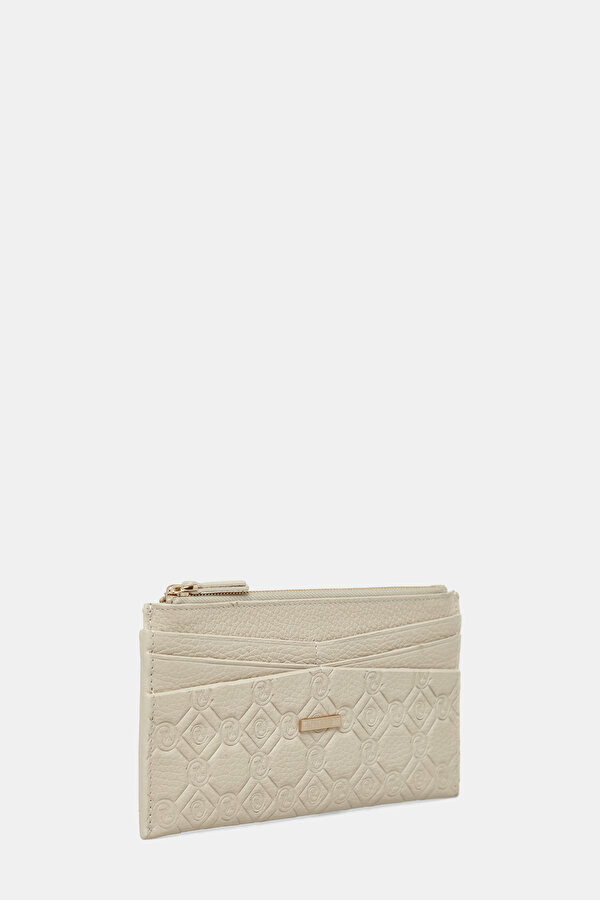 ECRU MONOGRAM LEATHER WALLET 2