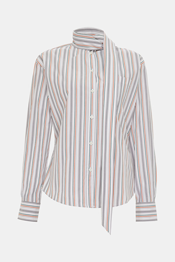 ORANGE STRIPED SHIRT
