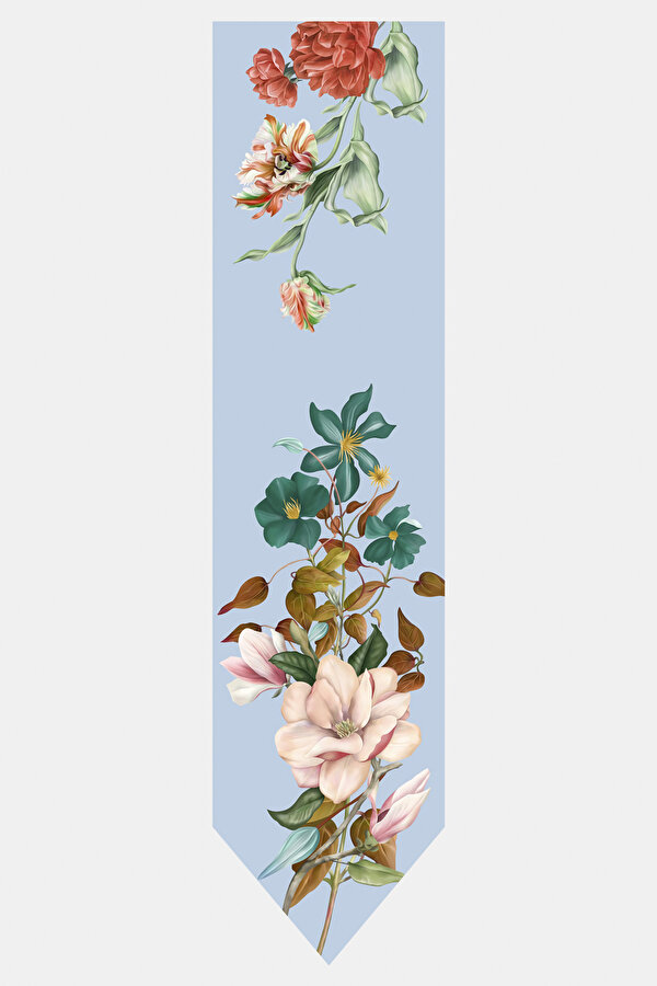 LIGHT BLUE FLORAL PATTERN TWILL FOULARD 2