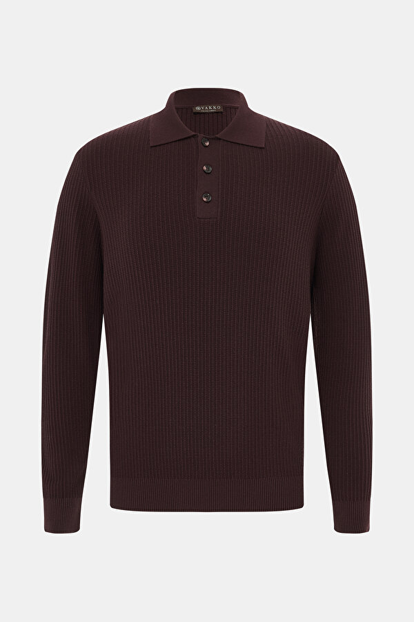 MAROON POLO NECK TRICOT
