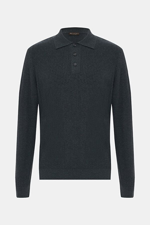 SMOKED POLO NECK TRICOT
