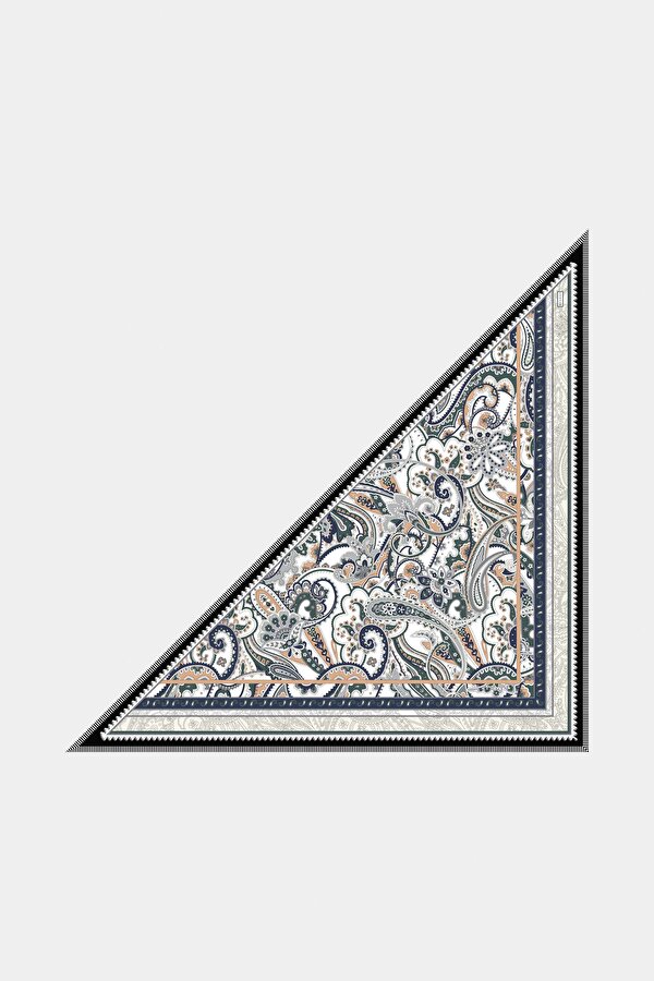 SALMON PAISLEY PATTERNED CASHMERE/SILK SHAWL