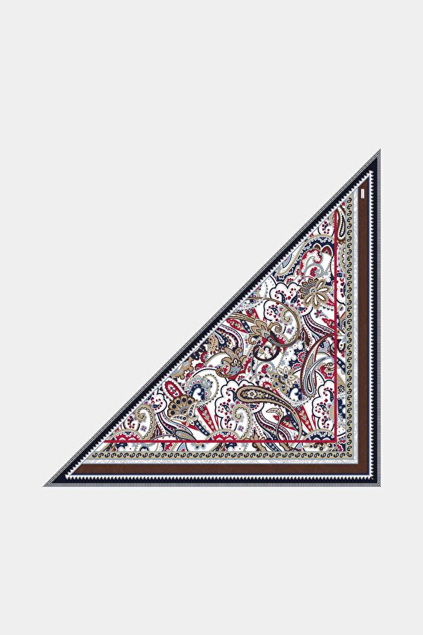 RED PAISLEY PATTERNED CASHMERE/SILK SHAWL