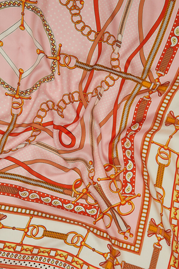 LIGHT PINK GEOMETRIC DESIGN CASHMERE/SILK SHAWL 2