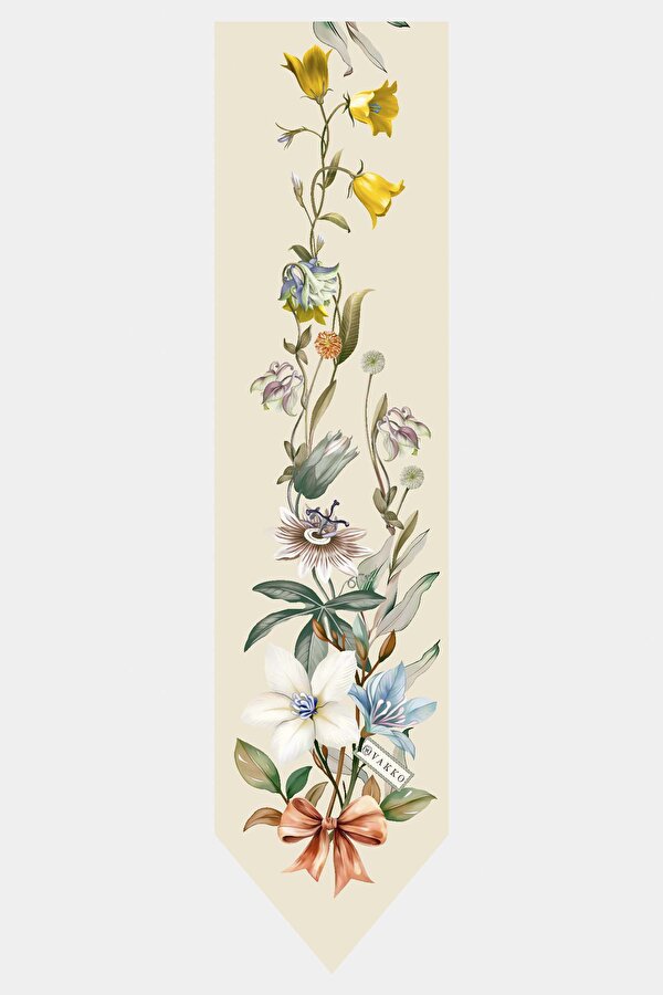CREAM FLORAL PATTERN TWILL FOULARD