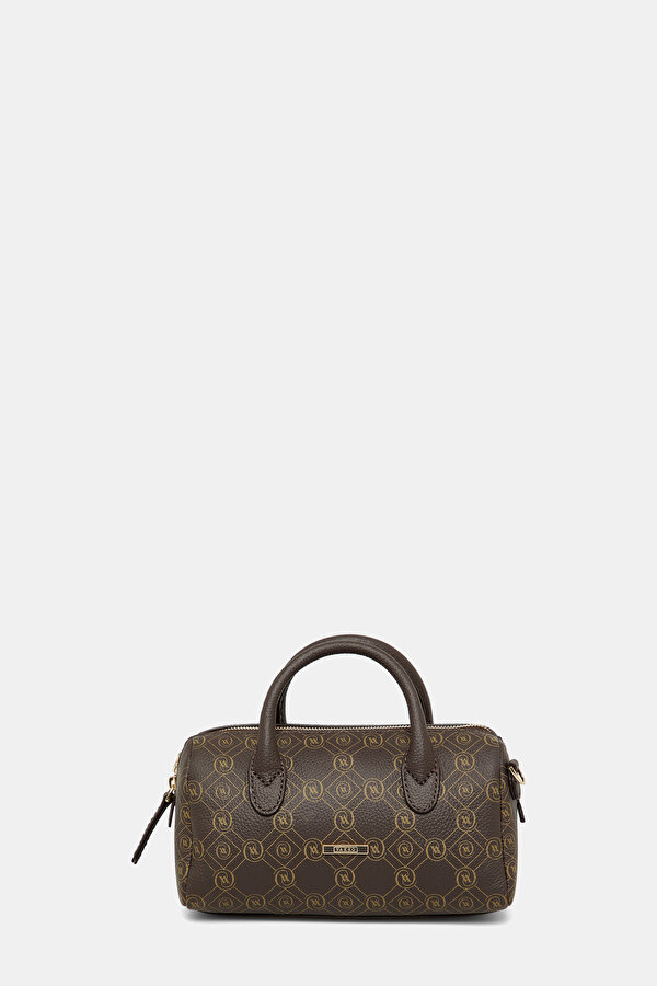 BEIGE MONOGRAM LEATHER BAG 2