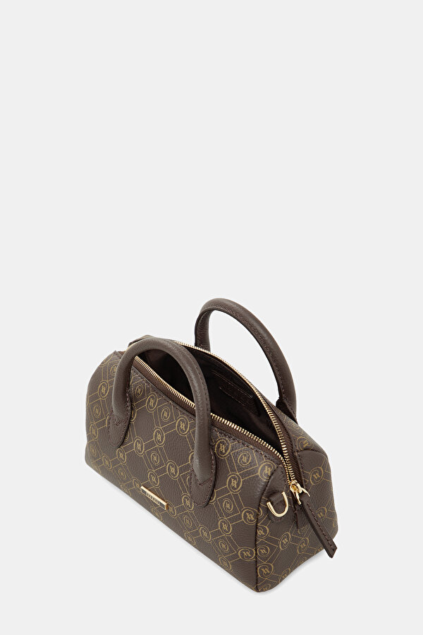 BEIGE MONOGRAM LEATHER BAG 7