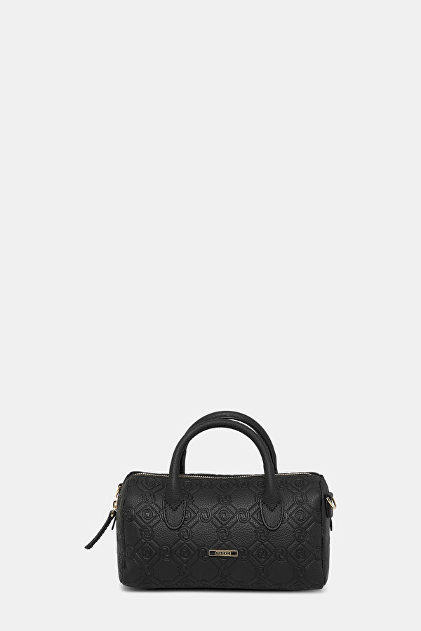 BLACK MONOGRAM LEATHER BAG
