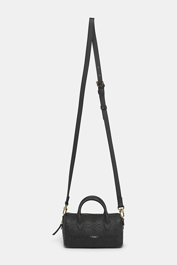 BLACK MONOGRAM LEATHER BAG 2