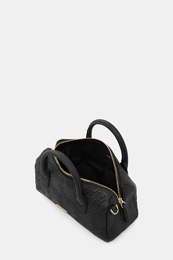 BLACK MONOGRAM LEATHER BAG 6