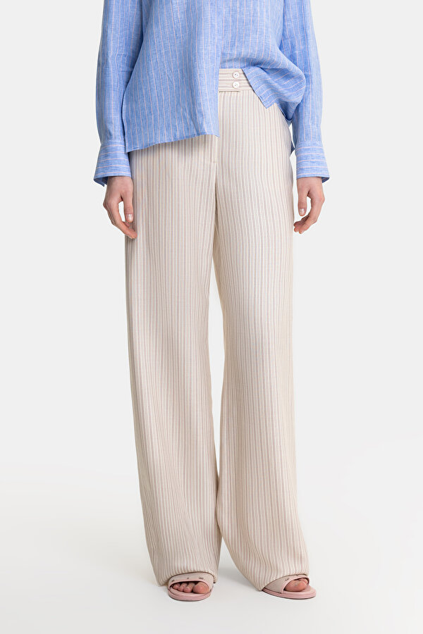 MULTICOLOR STRIPED WIDE LEG TROUSERS 2