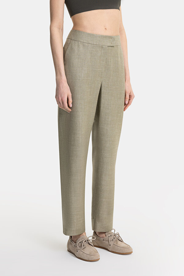 KHAKI STRAIGHT CUT TROUSERS 2