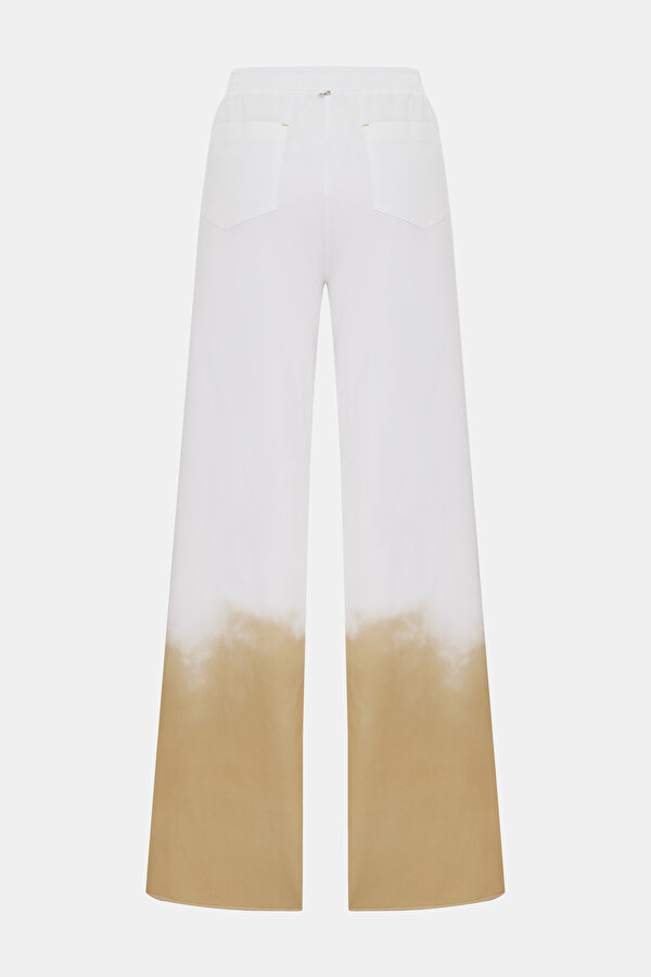 WHITE PRINTED STRAIGHT CUT TROUSERS 6
