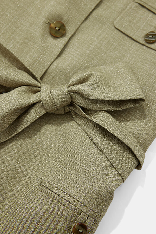 KHAKI MANDARIN COLLAR VEST 12