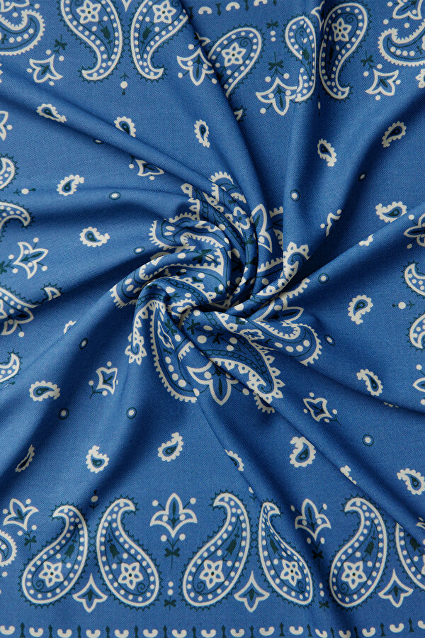 LIGHT BLUE PAISLEY PATTERNED CASHMERE/SILK GAVROŞ 2