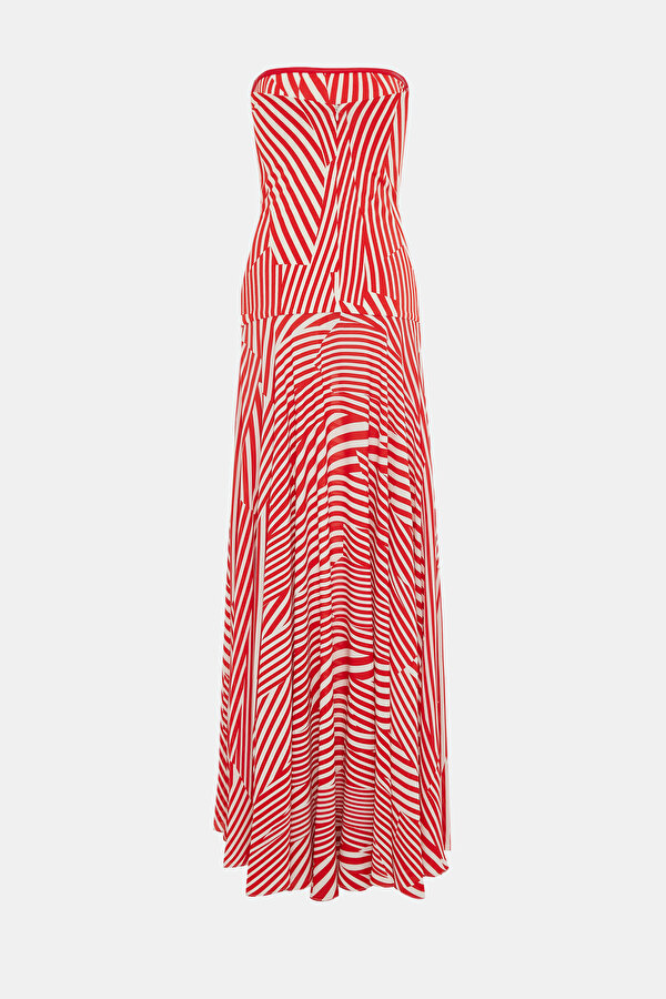 ECRU STRİPED DRESS 2