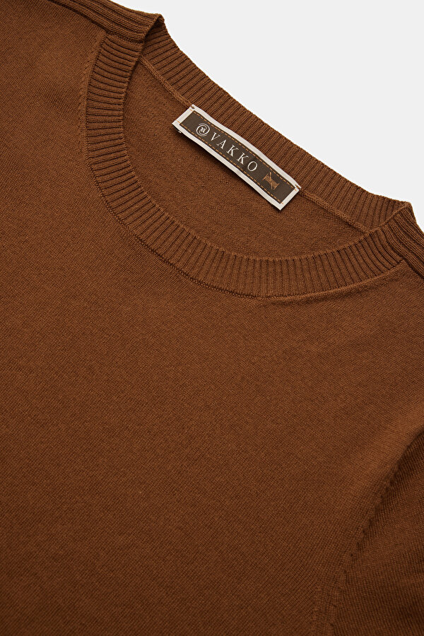 LIGHT BROWN BASIC / ROUND NECKLINE TRICOT 6