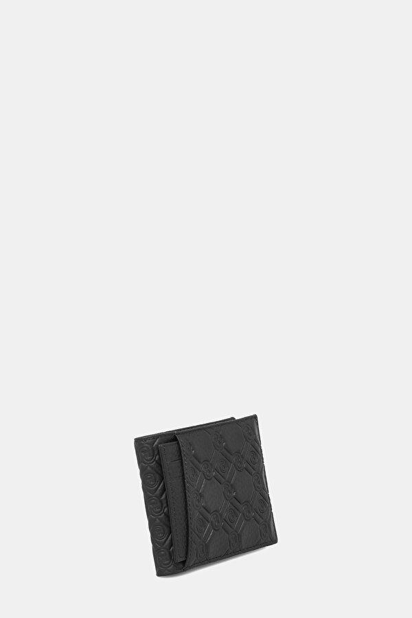 BLACK MONOGRAM LEATHER WALLET 2