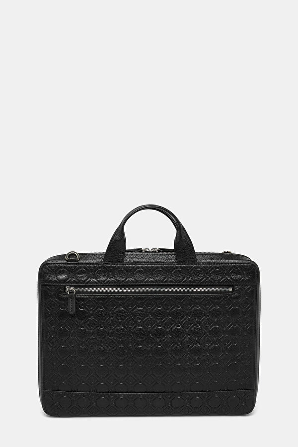 BLACK MONOGRAM LEATHER BAG 2